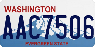 WA license plate AAC7506