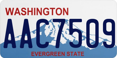 WA license plate AAC7509