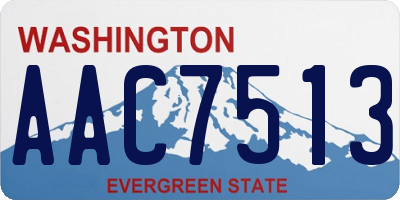 WA license plate AAC7513