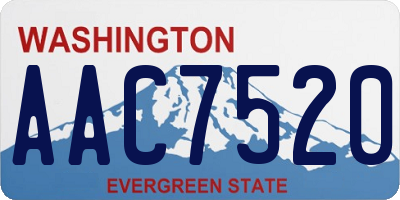 WA license plate AAC7520