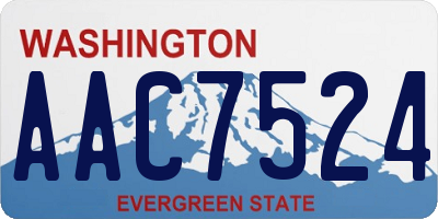 WA license plate AAC7524
