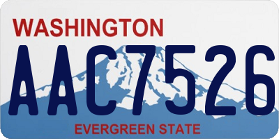 WA license plate AAC7526