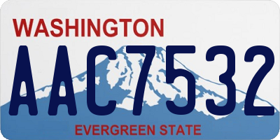 WA license plate AAC7532