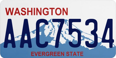 WA license plate AAC7534