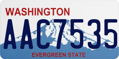 WA license plate AAC7535