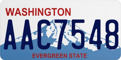 WA license plate AAC7548