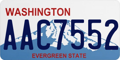 WA license plate AAC7552