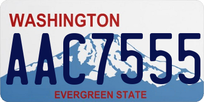 WA license plate AAC7555
