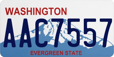 WA license plate AAC7557