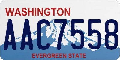 WA license plate AAC7558