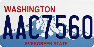WA license plate AAC7560