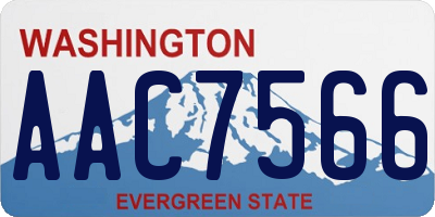 WA license plate AAC7566