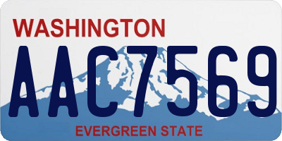 WA license plate AAC7569