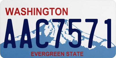 WA license plate AAC7571