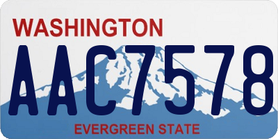 WA license plate AAC7578