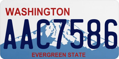 WA license plate AAC7586