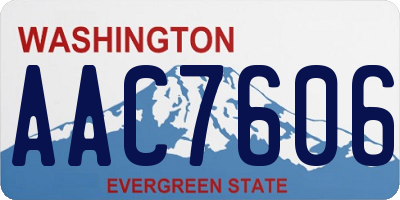 WA license plate AAC7606