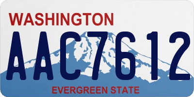 WA license plate AAC7612