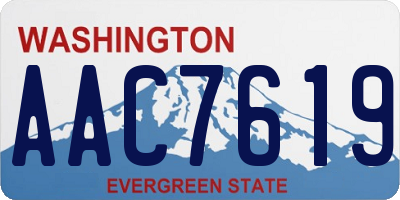 WA license plate AAC7619