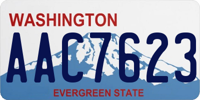 WA license plate AAC7623