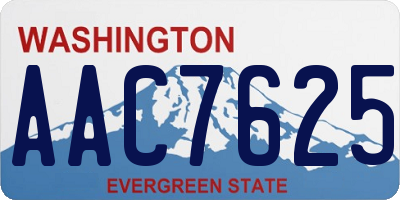 WA license plate AAC7625