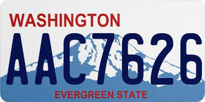 WA license plate AAC7626
