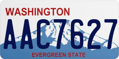 WA license plate AAC7627