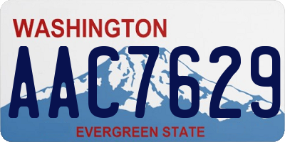 WA license plate AAC7629