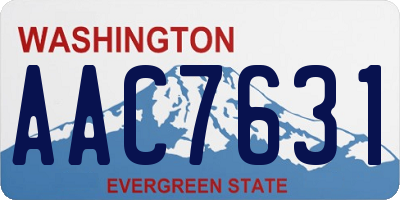 WA license plate AAC7631