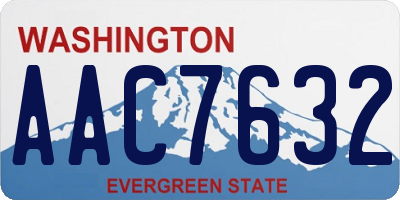 WA license plate AAC7632