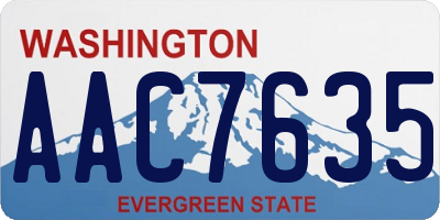 WA license plate AAC7635