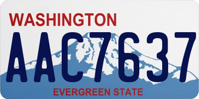WA license plate AAC7637