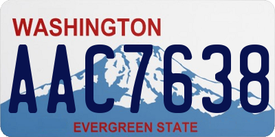WA license plate AAC7638
