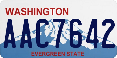 WA license plate AAC7642