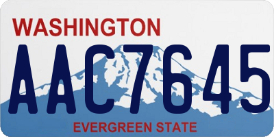 WA license plate AAC7645