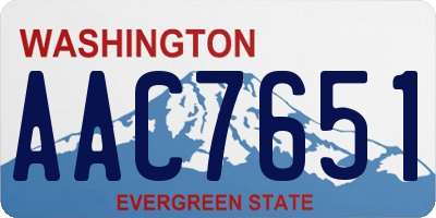 WA license plate AAC7651