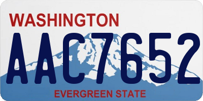 WA license plate AAC7652