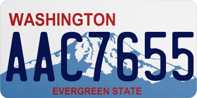 WA license plate AAC7655
