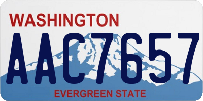 WA license plate AAC7657