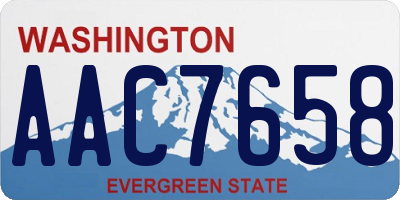 WA license plate AAC7658
