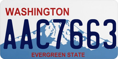 WA license plate AAC7663