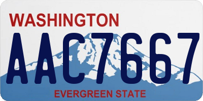 WA license plate AAC7667