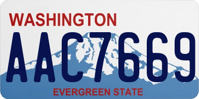 WA license plate AAC7669