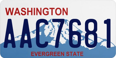 WA license plate AAC7681