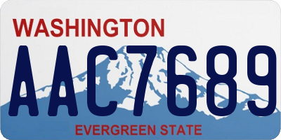 WA license plate AAC7689