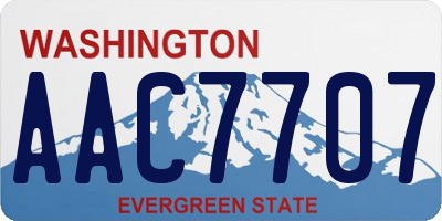 WA license plate AAC7707