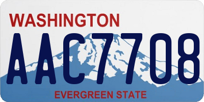 WA license plate AAC7708