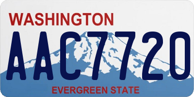 WA license plate AAC7720