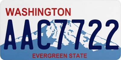 WA license plate AAC7722