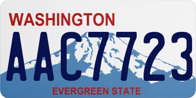 WA license plate AAC7723